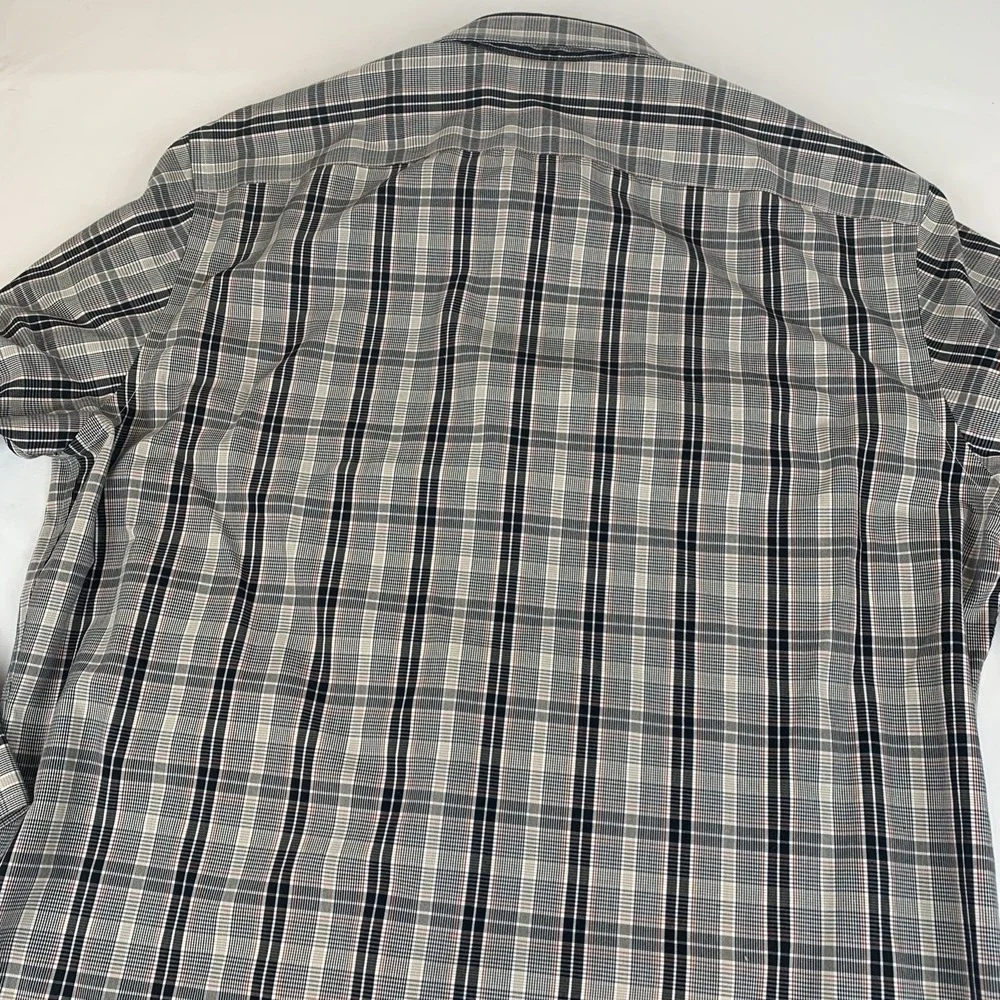 Banana Republic Plaid Dress Shirt 15-15.50 Slim Fit Non Iron 100% Cotton